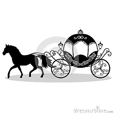 Decorative brougham. Coach. Vector Illustration