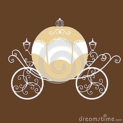 Decorative brougham. Wedding carriage. Vector Illustration