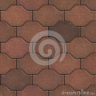 Decorative Brown Brick Pavers. Stock Photo