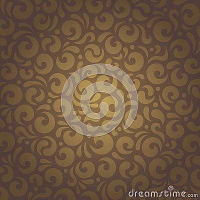 Decorative brown vintage retro ornamental wallpaper design Vector Illustration