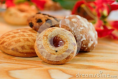 Decorative cakes and biscuits Stock Photo