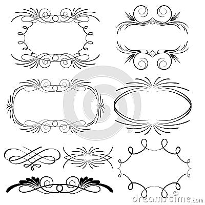 Decorative calligraphic frames Vector Illustration