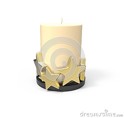 Decorative candle. 3D image Stock Photo