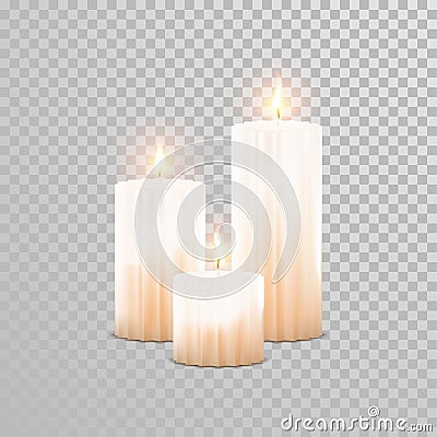 Decorative candle white pearl color vector Vector Illustration