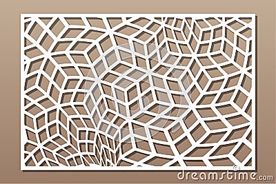 Decorative card for cutting. Recurring Artistic Arab mosaic pattern. Laser cut Vector Illustration