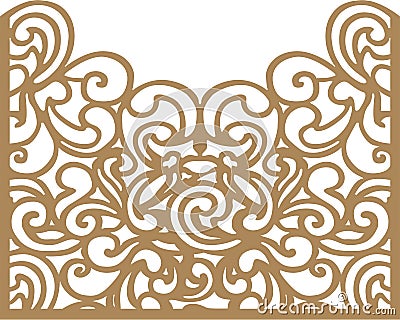 Decorative card. Laser cutting template Vector Illustration