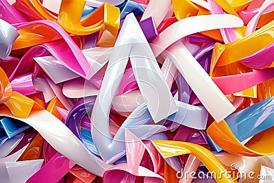 A decorative, CGI composition, a string mat geometric, for a texture background in design. A 3D render. Stock Photo