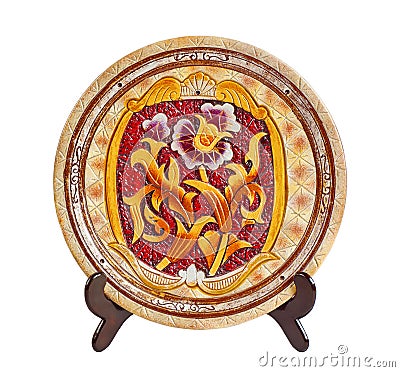 Decorative Chinese saucer Stock Photo