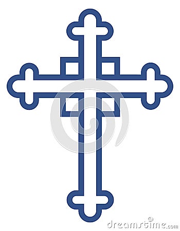 DEcorative christian cross symbol. Holy trinity sign Vector Illustration