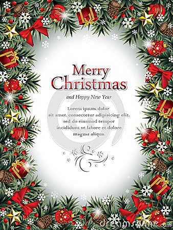 Decorative Christmas Frame Vector Illustration