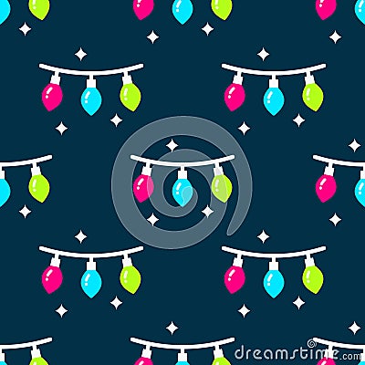Decorative Christmas light seamless pattern background Vector Illustration