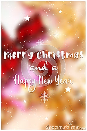 Decorative christmas text on defocussed image Vector Illustration