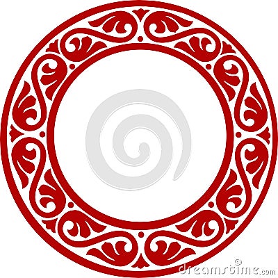 Decorative circle framework with abstract flowers Vector Illustration