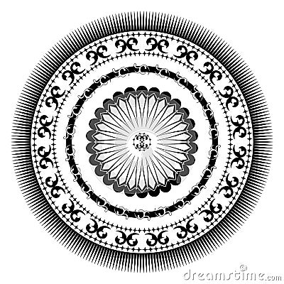 Decorative Circular Rosette Vector Illustration