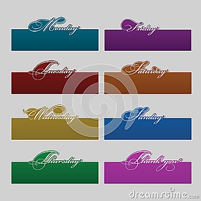 Decorative color Labels Vector Illustration