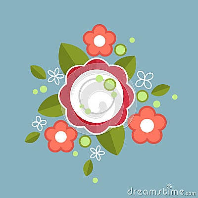 Decorative colorful floral composition. Vector Illustration