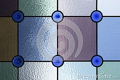 Decorative colorful window of various colored rectangles Stock Photo