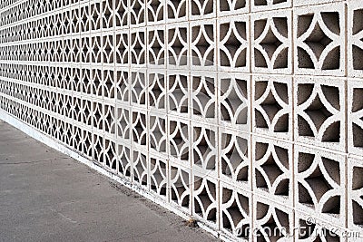 Decorative masonry screen wall Stock Photo