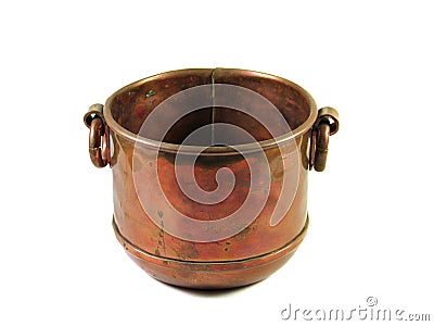 Decorative copper bowl isolated Stock Photo