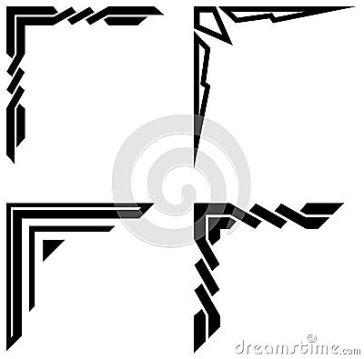 Decorative corner ornaments. Vector Illustration