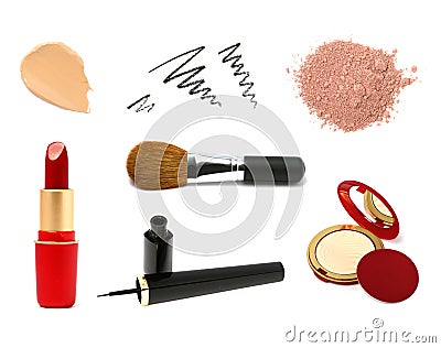 Decorative cosmetic product samples Stock Photo