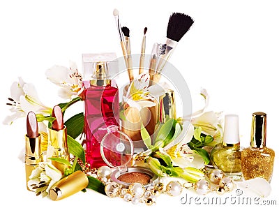 Decorative cosmetics and perfume. Stock Photo