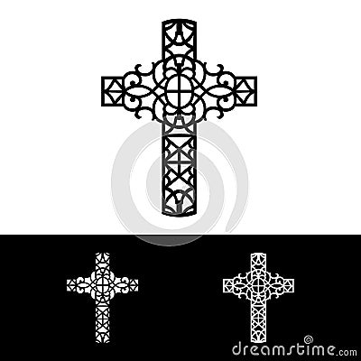 Decorative cross of silhouette Stock Photo