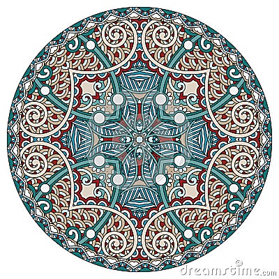 Decorative design of circle dish template, round Vector Illustration
