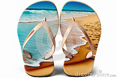 Decorative designer thongs or flip flops on white background Stock Photo