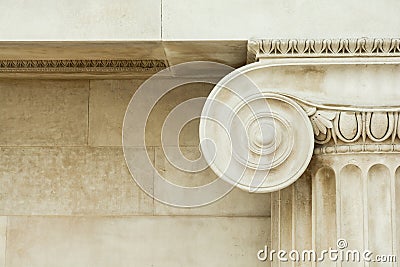 Decorative detail of an ancient Ionic column Stock Photo