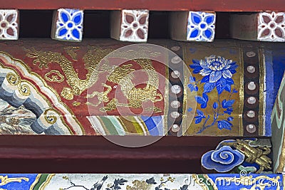 Decorative detail of the gate in the Winter Palace Museum Bogd K Editorial Stock Photo