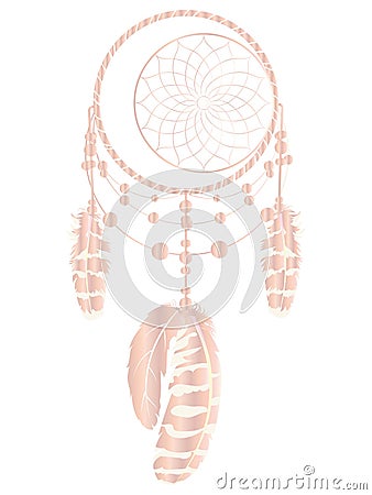 Rose gold dreamcatcher Vector Illustration