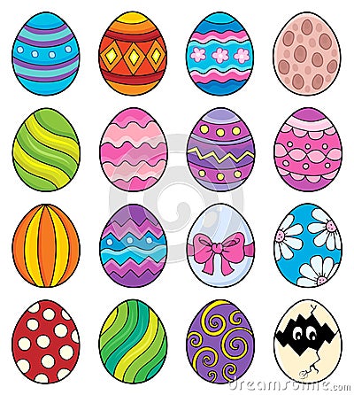 Decorative Easter eggs theme set 1 Vector Illustration