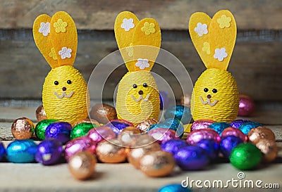 Decorative Easter hares Stock Photo