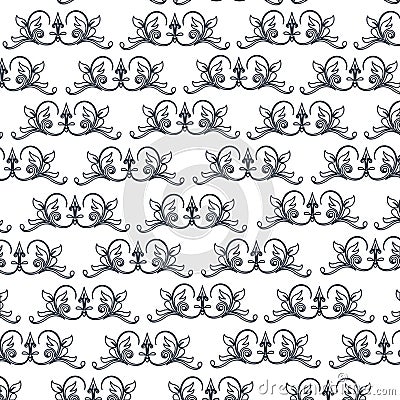 Decorative elegant classic heraldry seamless pattern design Vector Illustration