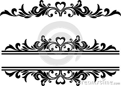 Decorative Element, Fancy Underline, Floral Divider Line, Ornamental Swirl Border, Flourish Stock Photo