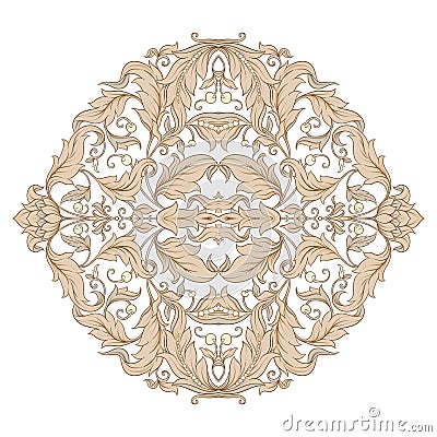 Decorative elements In baroque, rococo, victorian, renaissance style. Cartoon Illustration