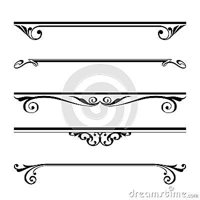 Decorative elements, border and page rules Vector Illustration