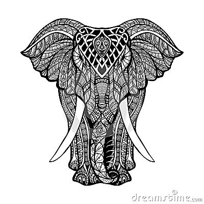 Decorative Elephant Illustration Vector Illustration