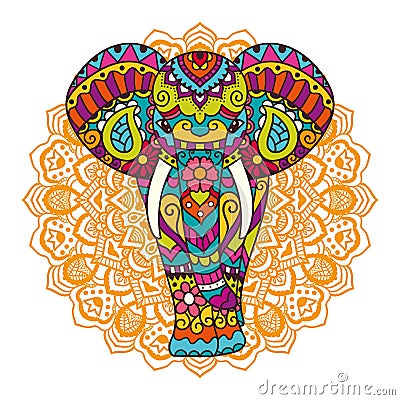 Decorative elephant illustration Vector Illustration