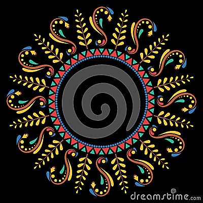 Decorative ethnic circular frame Vector Illustration