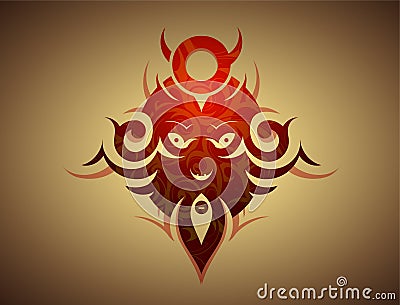 Decorative evil mask Vector Illustration