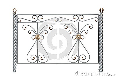 Decorative fence with rosettes. Stock Photo