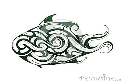 Decorative fish tattoo Vector Illustration