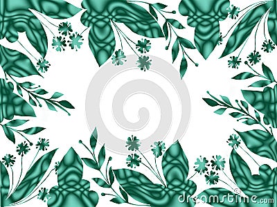 Decorative floral geometric frame with flowers. Bright colors Stock Photo