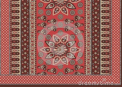 Decorative floral geometrical design pattern orangre background Stock Photo