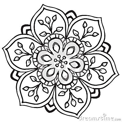 Decorative floral mandala. tattoo in mehendi style Vector Illustration