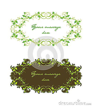 Decorative floral Text panel Vector Illustration