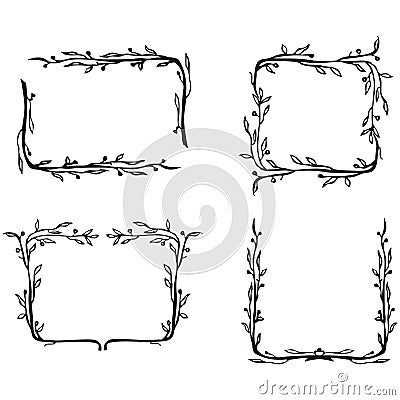 Decorative flower borders Stock Photo