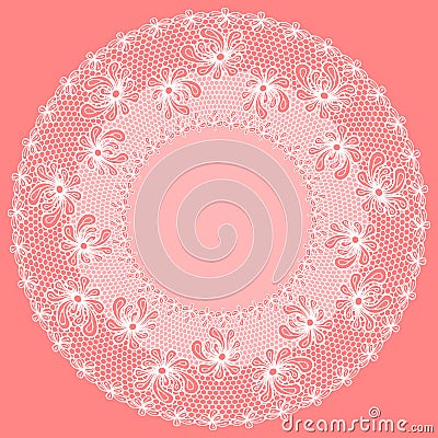 Decorative flower lacy frame Vector Illustration